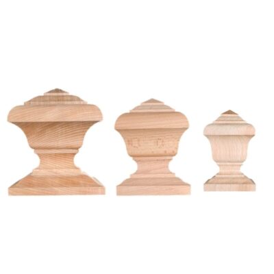 Natural Wood Square Fence Post Caps And Finials