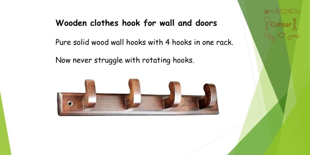Wooden Wall Hooks for Bathroom