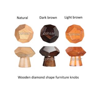 Premium 1-Pack Wooden Diamond-Shaped Knobs