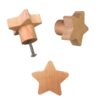 Unfinished Star-Shaped Wooden Knobs