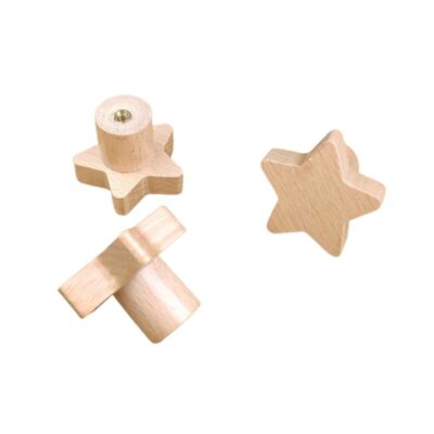 Clear matte polish Star-Shaped Wooden Knobs
