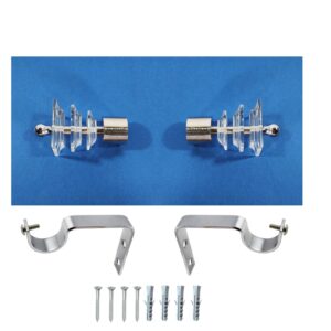 Acrylic curtain brackets and finials set