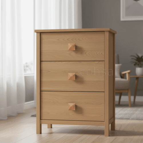 Natural Wood Hexagon Furniture Knobs by Cohsar MT