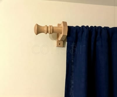 Wooden curtain rod finials set