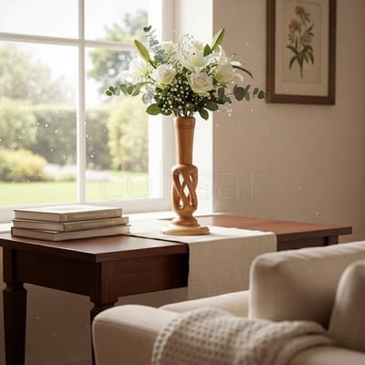 Wooden vase for fresh and artificial flowers